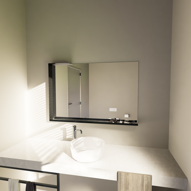 Linee di Seta - Rectangular Mirror with Shelf